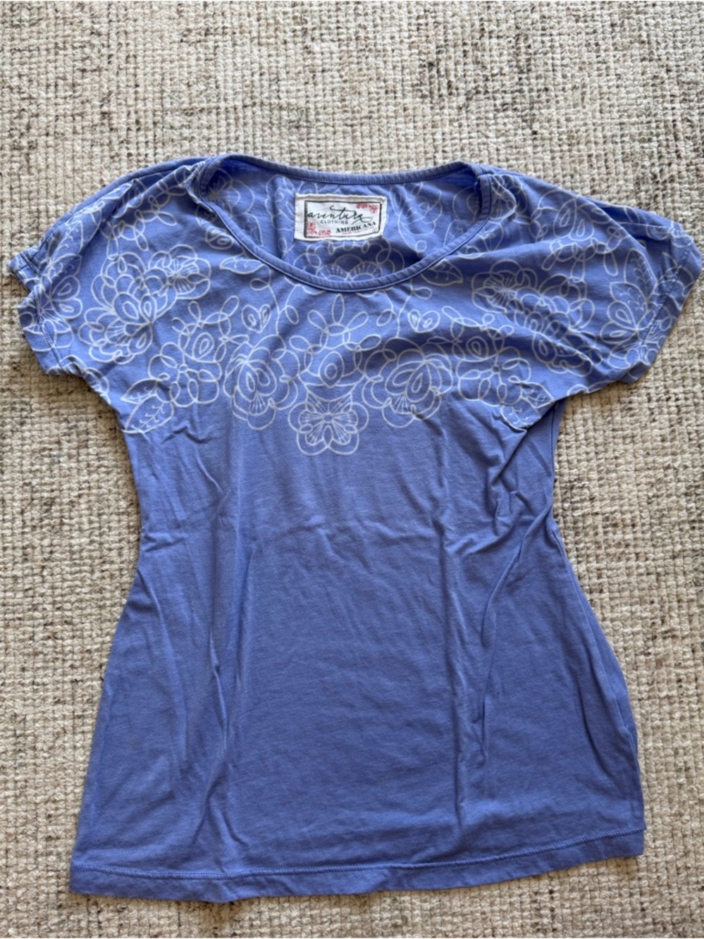Aventura Periwinkle Scoop Neck Short Sleeve Tee